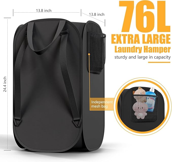 House Again 2 Pack 76L Laundry Backpack, 210D Oxford Heavy Duty Laundry Bag - Image 2