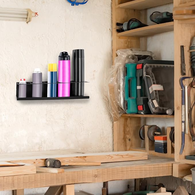 QWORK Spray Can Holder Organizer, Wall Mount Aerosol Rack - Image 7