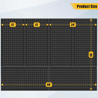 PBHEPJ 6 Pcs Metal Pegboard Panels, Heavy Duty Peg Boards - Image 3