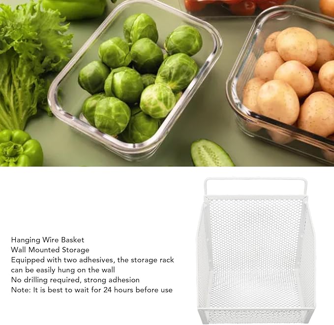 13.2x10x15cm Wall Hanging Baskets, Metal Wire Storage Organizer - Image 5