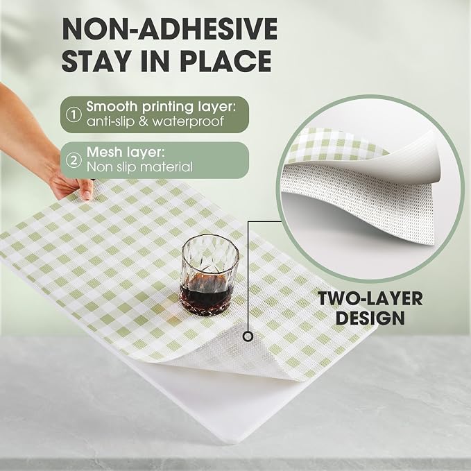 Drawer and Shelf Liner, Non-Slip Kitchen Cabinet Liners Non-Adhesive Thick - Image 2
