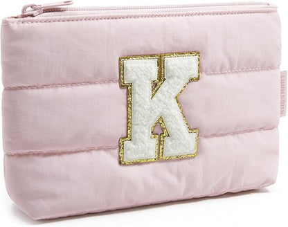 BAGSMART Small Makeup Bag, Machine Washable Puffy Cosmetic Pouch | 1.6" slim by BAGSMART
