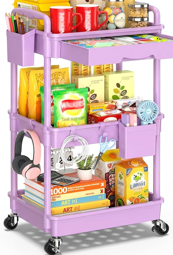 SUNALLY 3 Tier Rolling Cart Organizer by SUNALLY