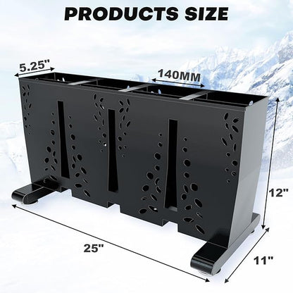 Ski Storage Rack for Garage, 4 Pair Heavy Duty Steel Freestanding Ski Storage - Image 2