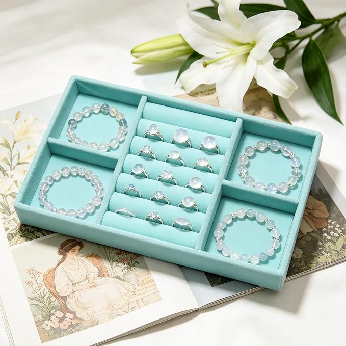Velvet Jewelry Trays for Drawers, Ring Earring Necklace Bracelet Holder - Image 5