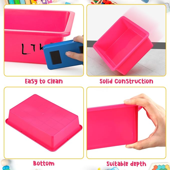 Hoteam 10 Pcs Flat Storage Organizer Tray Bin Paper Tray - Image 2