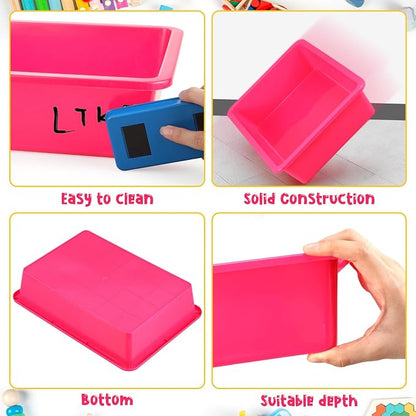 Hoteam 10 Pcs Flat Storage Organizer Tray Bin Paper Tray - Image 2