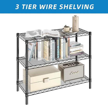 3-Shelf Adjustable Metal Shelf Wire Shelving Unit Storage Rack Display Shelf - Image 6