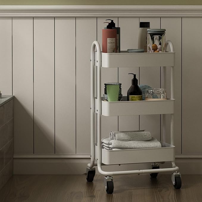 Metal Rolling Cart, 3-Tier Metal Rolling Cart - Image 8