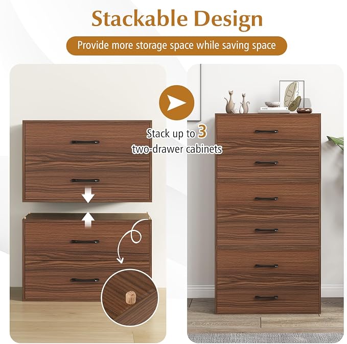 Giantex Stackable 2-Drawer Dressers - Image 8