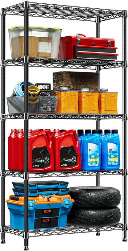 Storage Shelving Unit for Garage and Pantry, 13.8" D x 29.5" W x 59.5" H by IZEUK