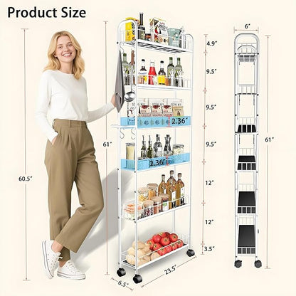 6in 6 Tier Slim Storage Cart - Image 5