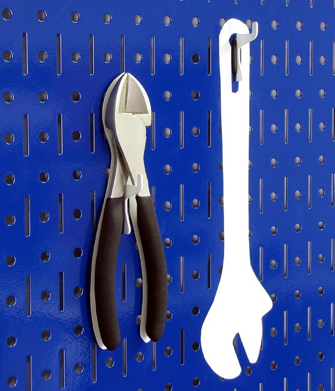 Wall Control Narrow Pegboard Rack 8in x 32in Blue Metal Pegboard Runner Tool - Image 6