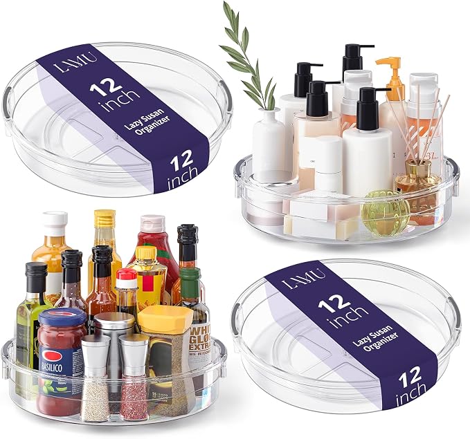 LAMU 4 Pack 12in Lazy Susan Organizer, Refrigerator, Table Top, Pantry by YourHome-OrganizationHelper