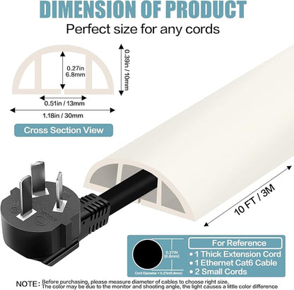 Floor Cord Cover Cable Cavity Self Adhesive Cord Hider Floor 10FT Floor Cable - Image 8