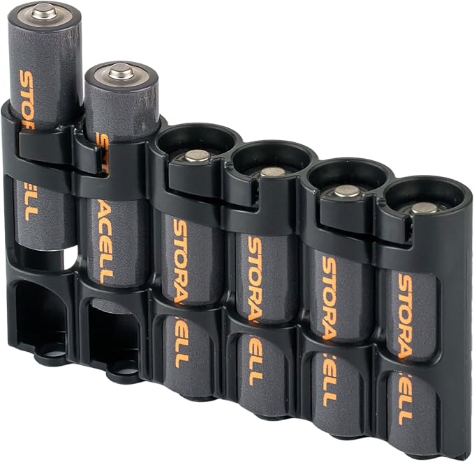 Storacell Slimline AA-6 Battery Storage Caddy and Dispenser, Holds 6 AA - Image 2