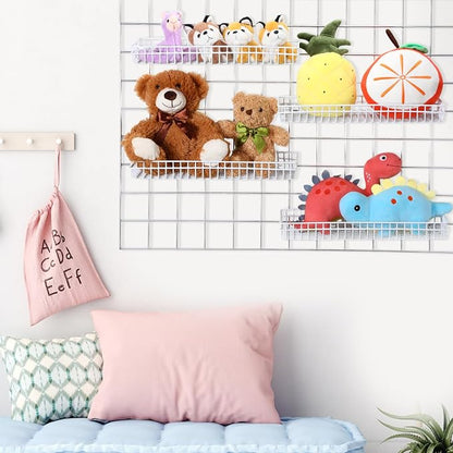 Blulu 4 Pcs 15.75 x 5.91 x 1.97 Inch Metal Grid Wall Baskets - Image 5