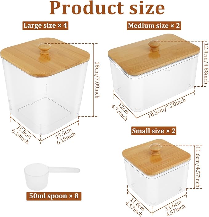 8 Pack Laundry Pods Container Set, Dryer Sheet Holder, Wide-Mouth Acrylic - Image 2