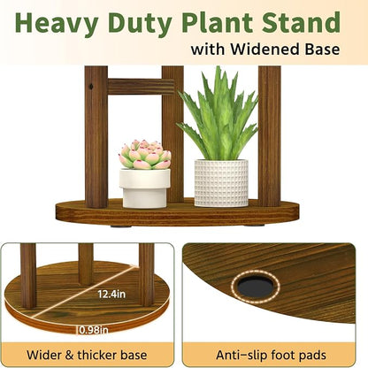 LASZOLA 3 Tiered Wood Plant Stand Indoor Corner, Flower Holder Rack Tall - Image 5