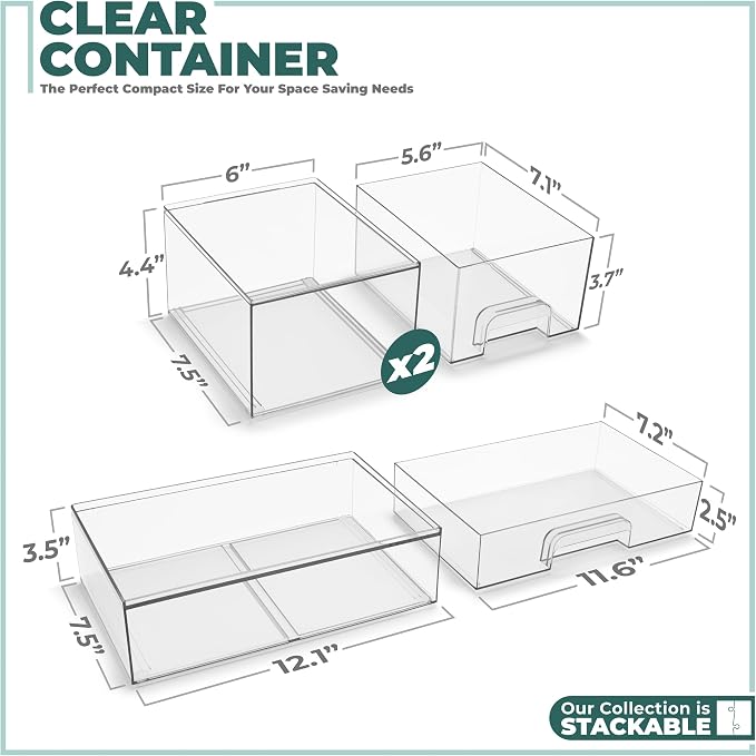 Sorbus Acrylic Storage Containers - Image 3