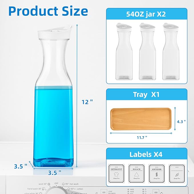 Laundry Detergent Dispenser, 54OZ Laundry Soap Dispenser, Liquid Laundry - Image 2
