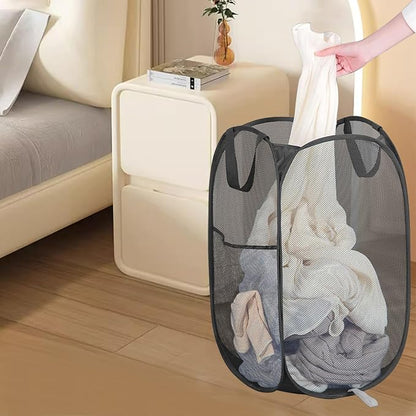 Mesh Pop Up Laundry Hamper, Collapsible Laundry Basket - Image 5