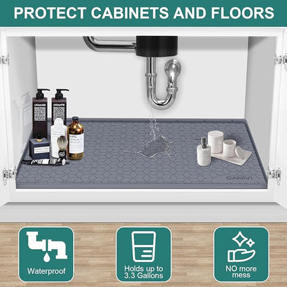 Under Sink Mat, Kitchen Cabinet Shelf Protector, Fits 36 inch Standard Cabinet - Image 4