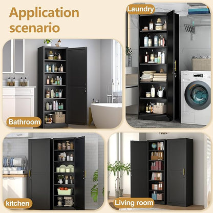 Tall Narrow Slim Metal Storage Cabinet - Image 7