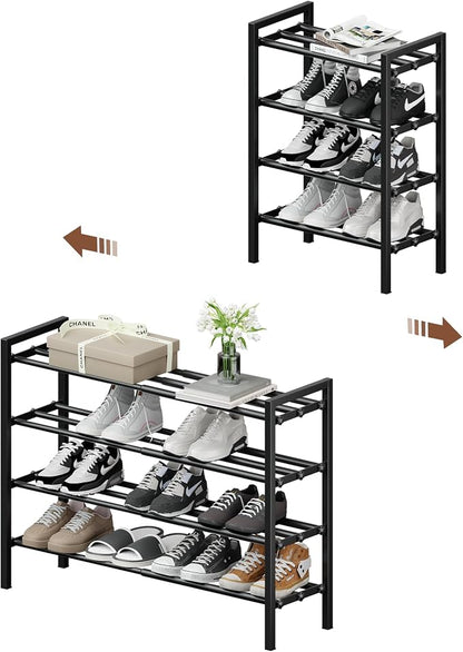 4-Tier Expandable Shoe Rack, Adjustable Shoe Shelf Storage Organizer Heavy Duty by HDDTTZFURNITUREMAKEYOURDALIYLIVEBETTERANDBETTER