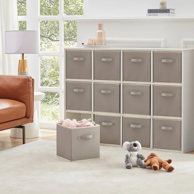 Lifewit Storage Cubes, 11 Inch Organizer Bins, 18L Light Gray, 12 Packs | - Image 7
