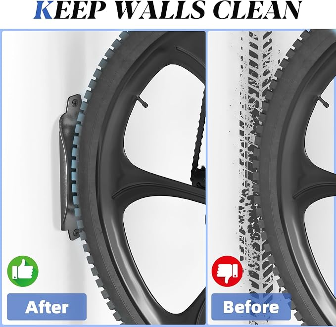 Goovilla Swivel Bike Wall Mount 4 Pack, Space Saving Bike Hangers - Image 4
