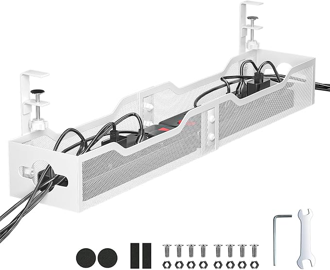 Under Desk Cable Management Tray White, Litwaro Cable Management Under Desk No - Image 8