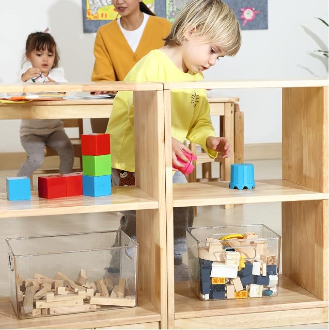 4-Compartment Storage Bookcase Montessori Shelf Organizer - Image 2