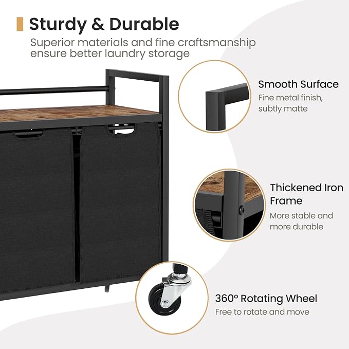 Laundry Hamper, Laundry Basket, Laundry Sorter - Image 4