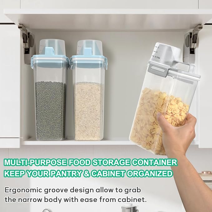 TBMax Rice Storage Container 2 Pack, Plastic Kitchen Pantry Food Storage - Image 4