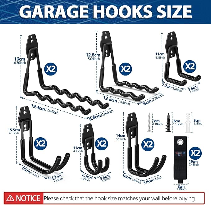 3-H Garage Wall Hooks 42 Pack, Heavy Duty Garage Hooks - Image 4