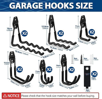 3-H Garage Wall Hooks 28 Pack, Garage Hooks Heavy Duty - Image 2