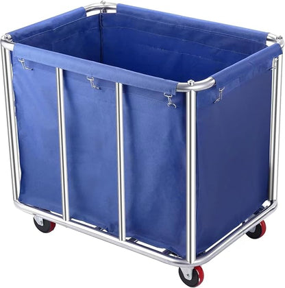 Commercial Laundry Cart with Wheels, 470L Large Capacity Heavy Duty Stainless by Unknown