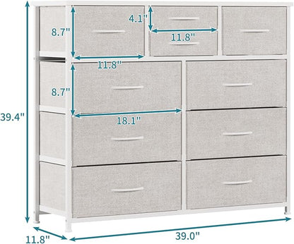 LUMTOK 10 Drawers Dresser with Fabric Bins - Image 3
