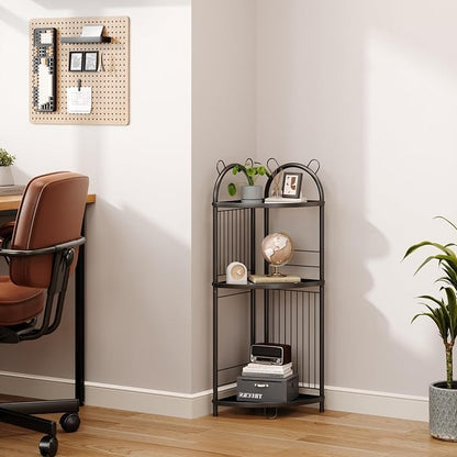 Corner Bathroom Shelf Metal Short Corner Stand Shelf Black Small Bathroom - Image 6