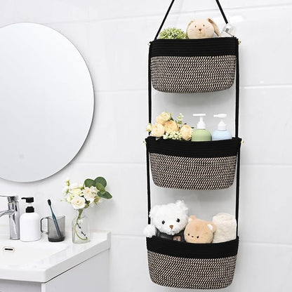 Hanging Basket, 3-Tier Woven Wall Basket - Image 6