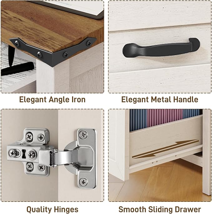 3 Drawers Farmhouse File Cabinet - Image 7