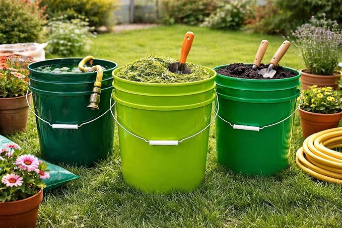 House Naturals 5 Gallon Plastic Green Bucket - Image 2