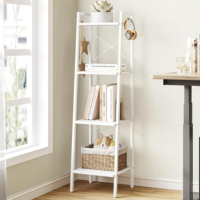 Hzuaneri Ladder Shelf, Freestanding Corner Storage Shelf | Bookcase by Hzuaneri