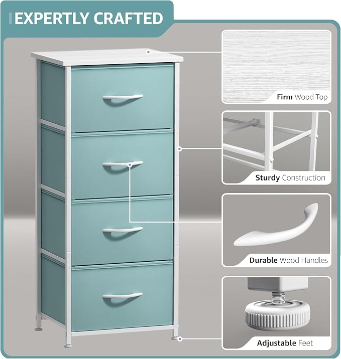 Sorbus Dresser Storage Tower, Organizer Drawers - Image 4