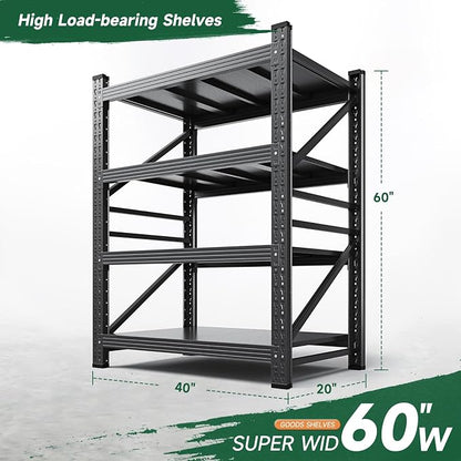 Letaya 2000LBS Storage Shelves Heavy Duty, 4 Tier Adjustable Utility Rack Shelf - Image 2