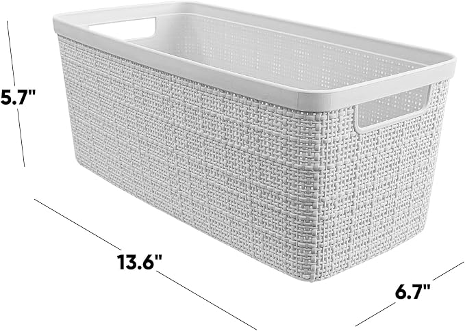 Curver Set of 8 Slim 6.8L Jute Decorative Plastic Organization and Storage - Image 2