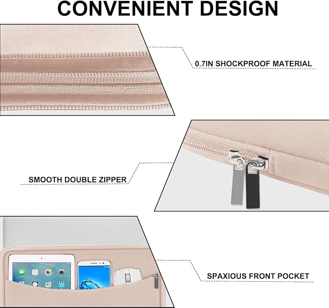 Laptop Case 15.6 inch, Shockproof Protective Laptop Cover Briefcase Carrying - Image 3