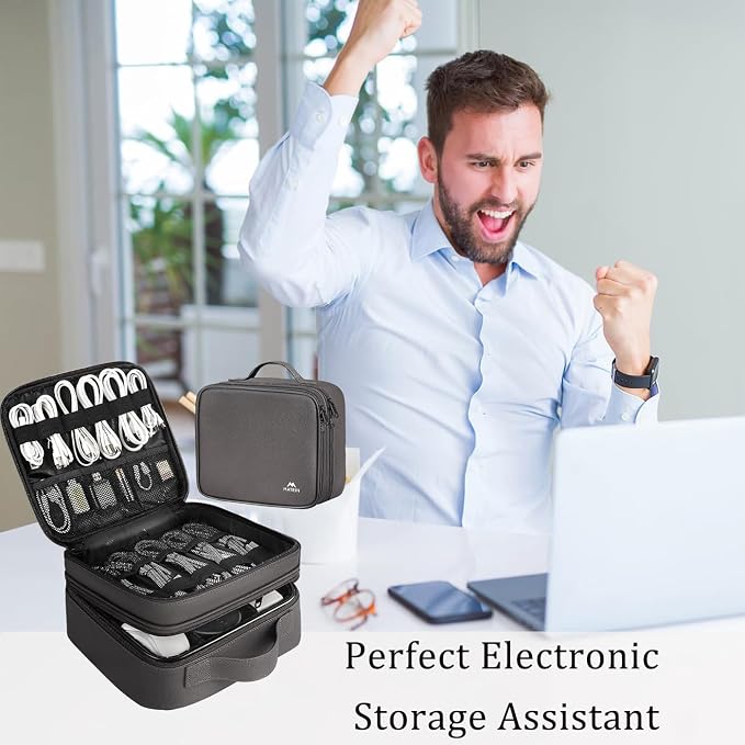 MATEIN Cord Organizer Bag with Adjustable Divider, DJ Electronic Storage | - Image 8