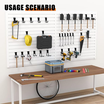 18PCS Black Slatwall Hooks, Garage Slatwall Accessories, Utility Hooks - Image 3